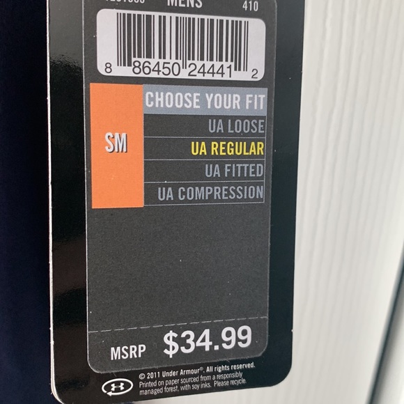 Under Armour T Shirt Blue Small  Men - Picture 2 of 5